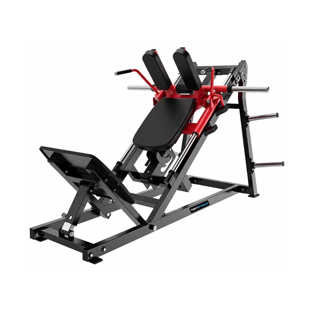 Máquina Hack Squat Profissional TM114 para treino de pernas, quadríceps e glúteos em academia.