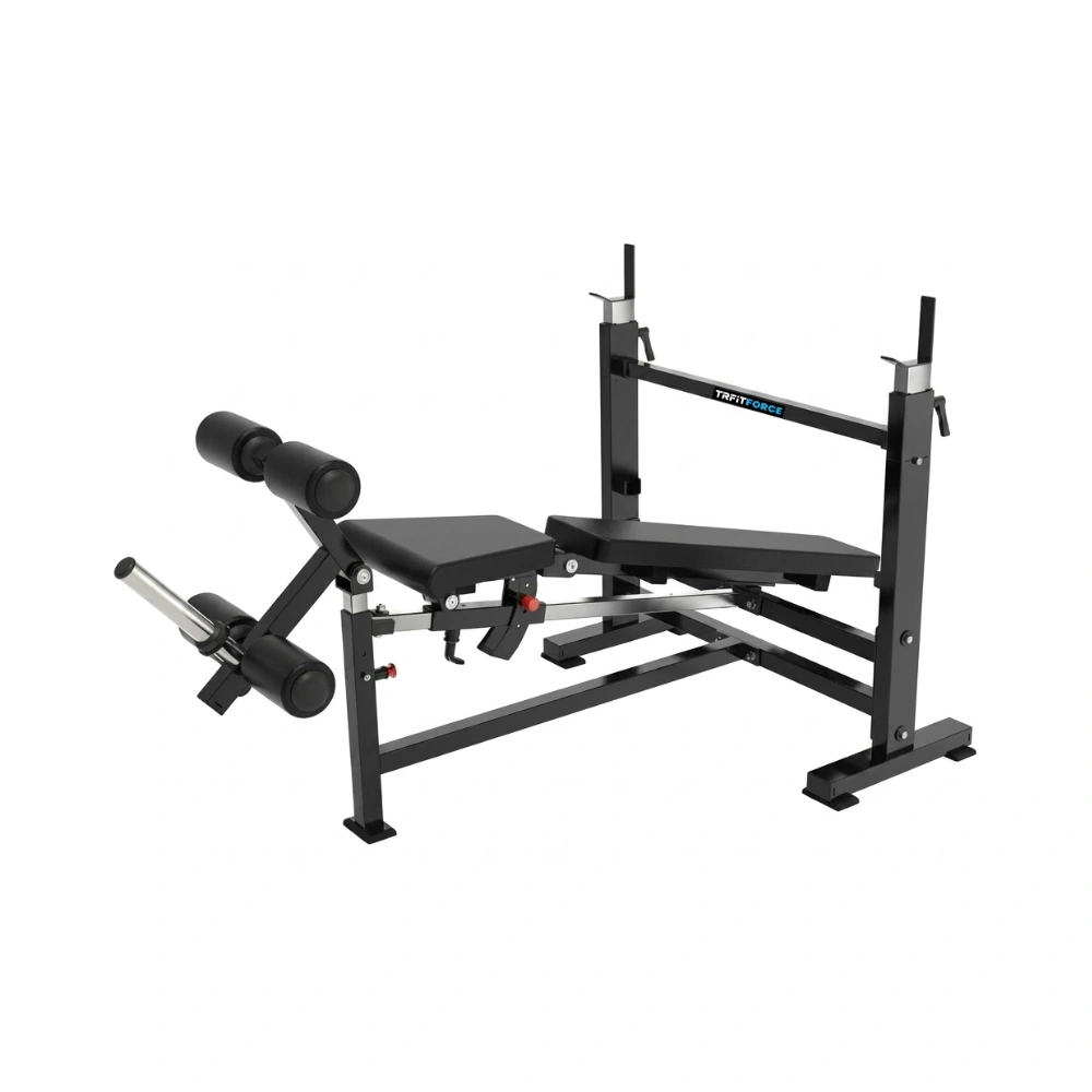 Banco multifuncional de musculação profissional TM46 para treino de supino, abdômen, pernas e força