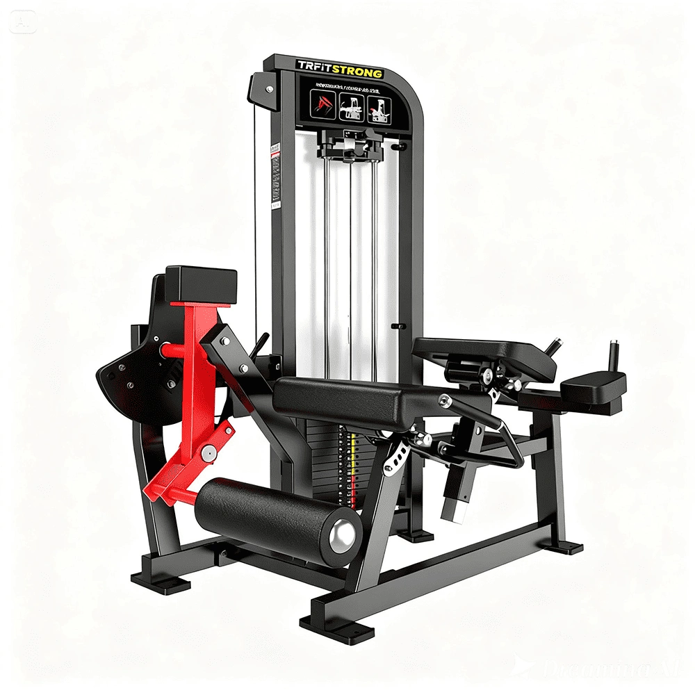 Máquina extensora e flexora HS37 profissional com carga seletorizada para treino de pernas em academias