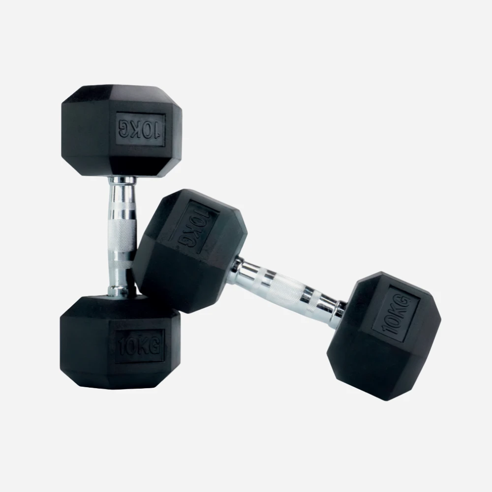 Halter emborrachado TRFIT para treino de peso livre e musculação profissional